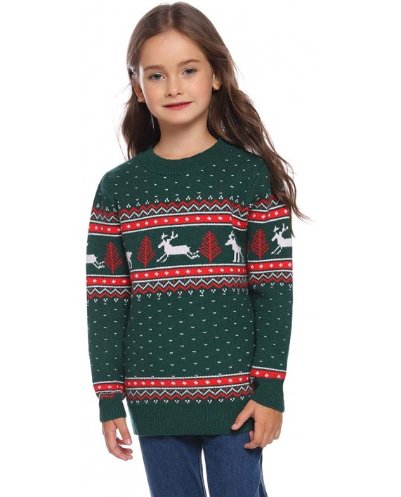 Akalnny Christmas Family Matching Sweaters Ugly Christmas Funny Reindeer Snowflake Knit Sweaters Pullover