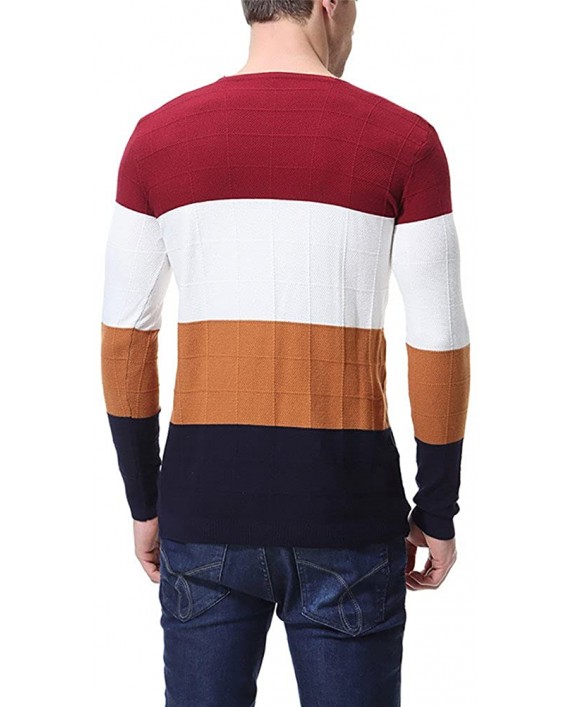 AOWOFS Mens Sweater Slim Comfortably Knitted Crewneck Long Sleeve Assorted Color Pullover at Men’s Clothing store
