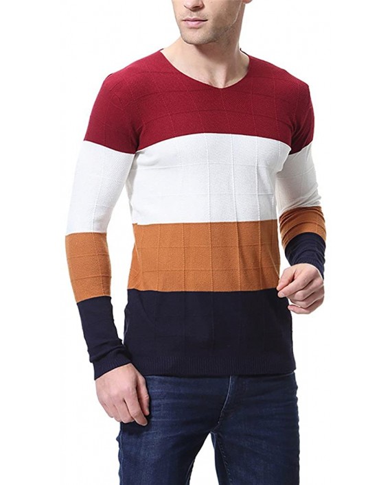 AOWOFS Mens Sweater Slim Comfortably Knitted Crewneck Long Sleeve Assorted Color Pullover at Men’s Clothing store