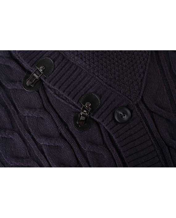 Beotyshow Mens Cardigan Sweater with Buttons Turtleneck Collar Slim Fit Long Sleeve Knitwear