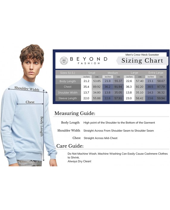 BEYOND FASHION Men's 100% Pure Cashmere Sweater Turtle Neck Long Sleeve Pullover at Men’s Clothing store