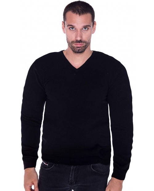 cashmere 4 U Big and Tall Sweater for Men 100% Cashmere Pullover Noir Black at  Men’s Clothing store