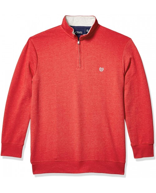 Chaps Men's Big and Tall Classic Fit Textured Quarter Zip Sweater at  Men’s Clothing store