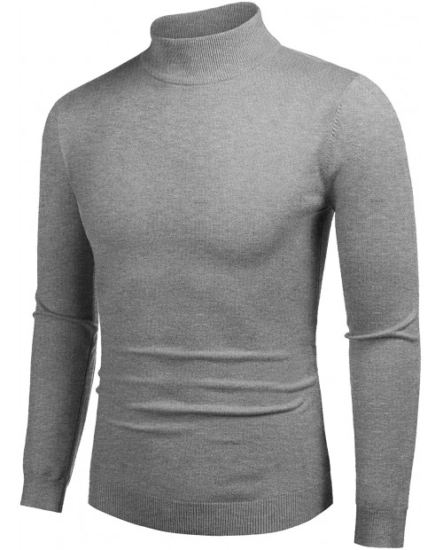 COOFANDY Men's Slim Fit Mock Turtleneck Pullover Sweater Casual Basic Knitted Thermal Sweaters Grey at  Men’s Clothing store