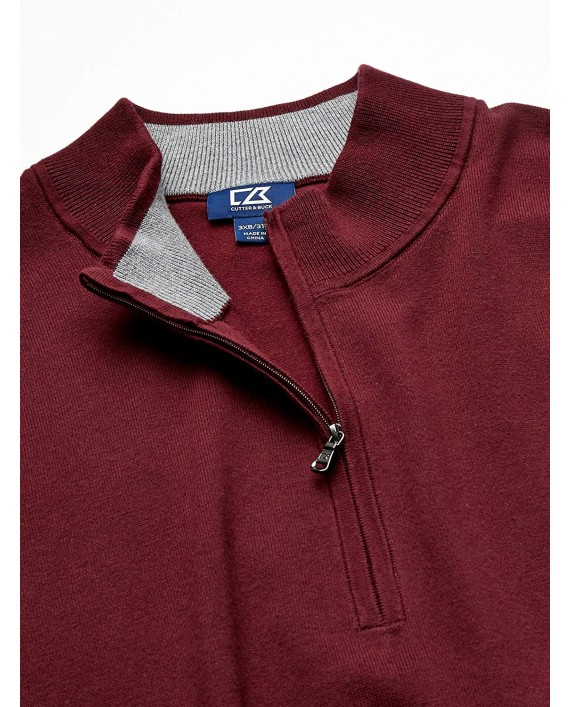Cutter & Buck Men's Cotton-Rich Classic Lakemont Anti-Pilling Half-Zip Sweater at Men’s Clothing store