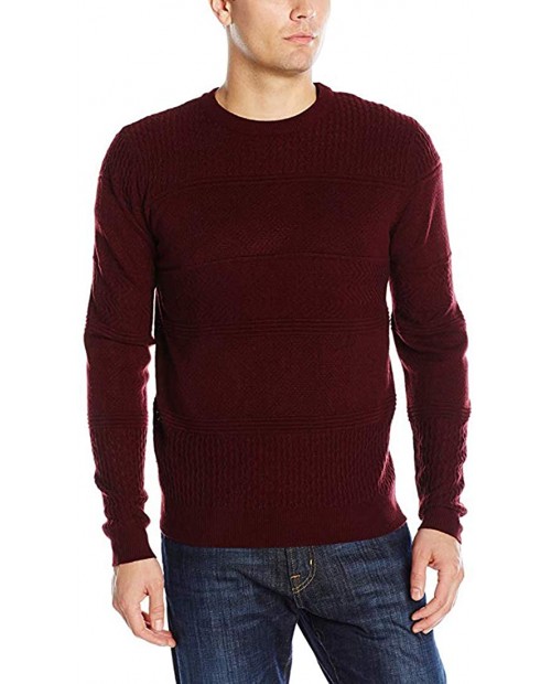 Geoffrey Beene Men's Crew Neck Sweater Bordeaux S at  Men’s Clothing store