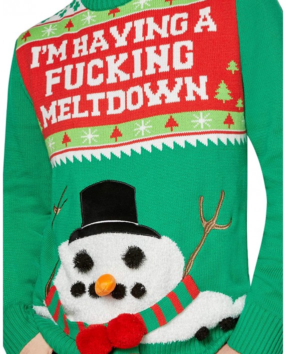Having a Meltdown Snowman Ugly Christmas Sweater - 2X at Men’s Clothing store