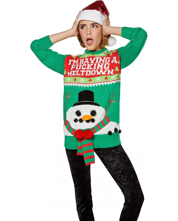 Having a Meltdown Snowman Ugly Christmas Sweater - 2X at Men’s Clothing store