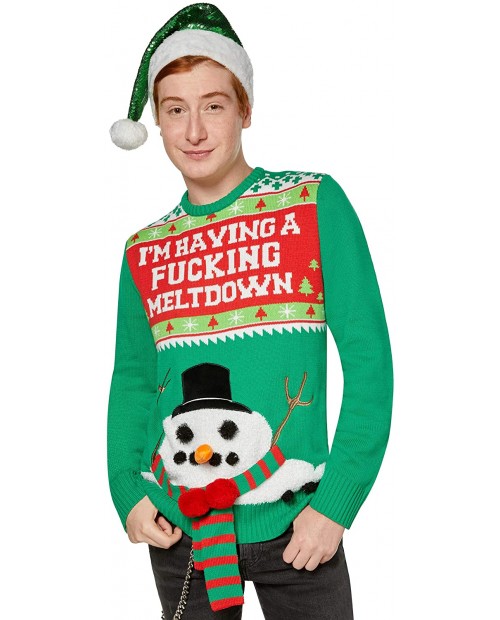 Having a Meltdown Snowman Ugly Christmas Sweater - 2X at  Men’s Clothing store