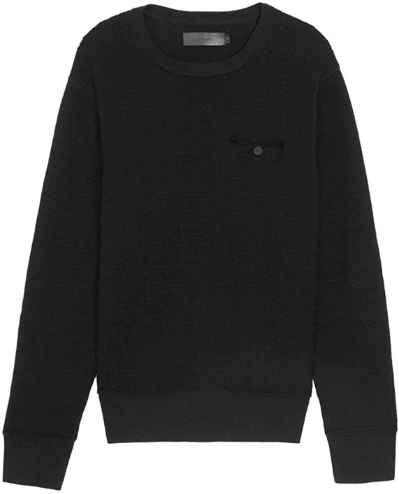 J Brand Men's Black Coolidge Wool Crew Neck Sweater at Men’s Clothing store