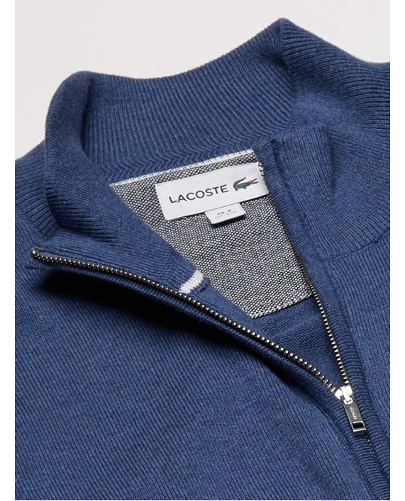 Lacoste Mens Long Sleeve Halfmoon Full Zip Jersey Sweater at Men’s Clothing store