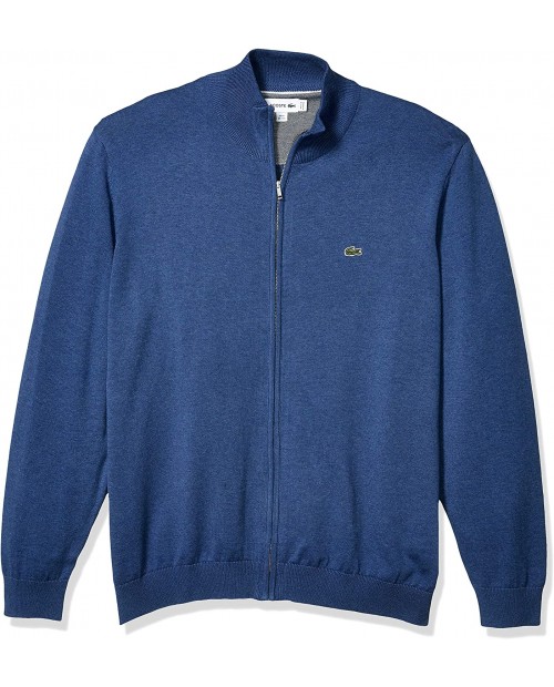 Lacoste Mens Long Sleeve Halfmoon Full Zip Jersey Sweater at Men’s Clothing store