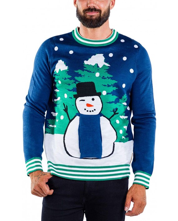 Men's Carrot Weiner Peekaboo Snowman Sweater - Funny Snowman Christmas Sweater at Men’s Clothing store