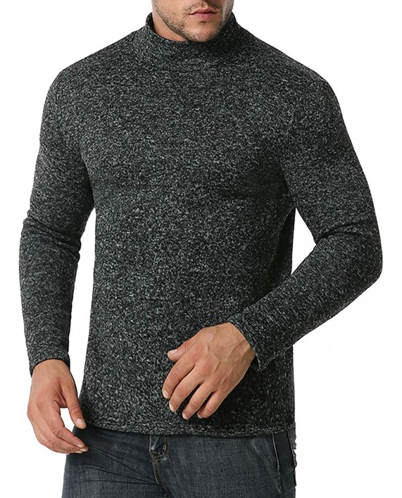Mens Fashion Classic Turtleneck Sweater - Turtleneck Warm Long Sleeve Slim Pullover Sweater at Men’s Clothing store