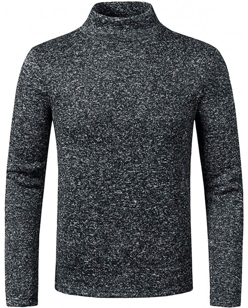 Mens Fashion Classic Turtleneck Sweater - Turtleneck Warm Long Sleeve Slim Pullover Sweater at Men’s Clothing store