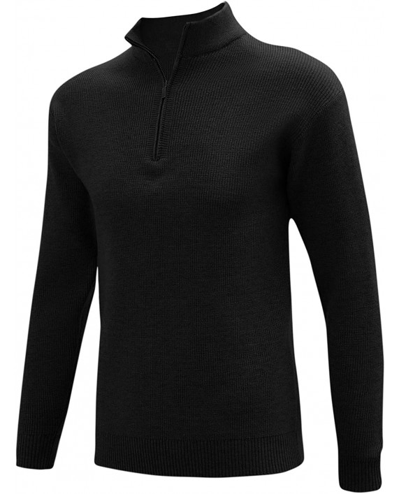 N A Men's Casual Mid-Neck Zipper Business Pullover Sweater at Men’s Clothing store