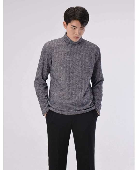 NEARKIN Mens Long Sleeve Turtle Neck Pullover Knitted Thermal Sweaters Shirts at Men’s Clothing store