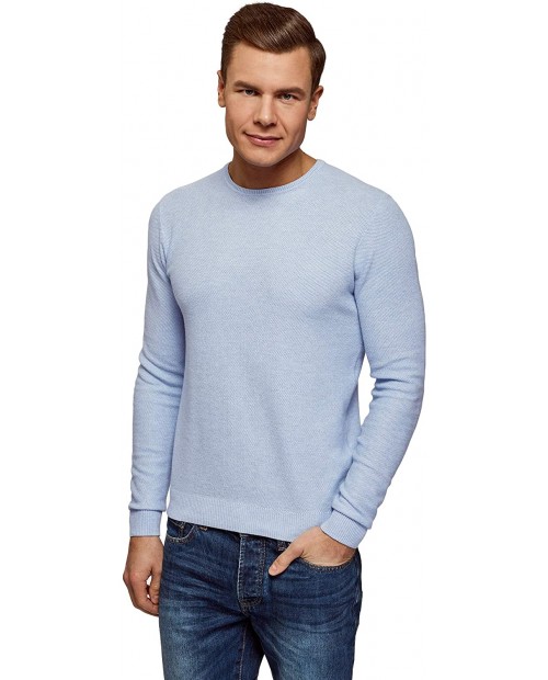 oodji Ultra Men's Crew Neck Knit Pullover at  Men’s Clothing store