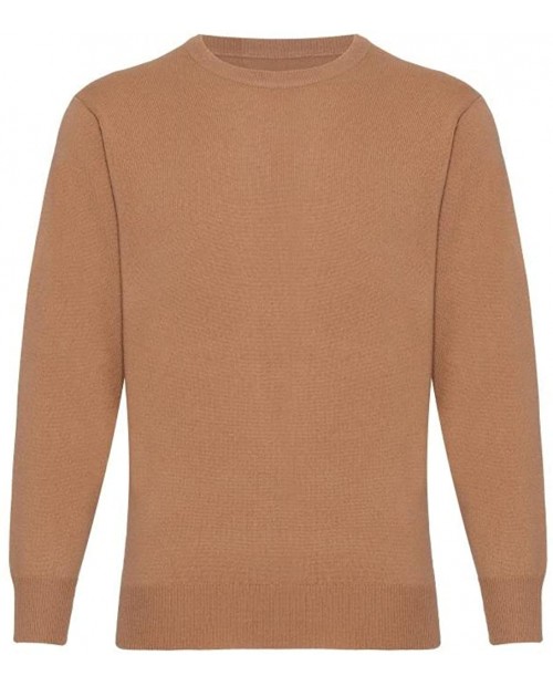 Scottish Wear Men's Cashmere Round Neck Sweater Beige S at  Men’s Clothing store