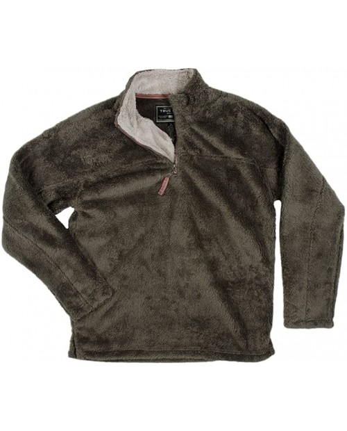 True Grit Men's Double Plush 1 4 Zip Pullover Cargo Small at Men’s Clothing store