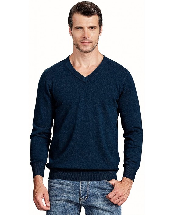 织礼 Zhili Men's Perfect Slim Fit V-Neck Cashmere Sweater at Men’s Clothing store