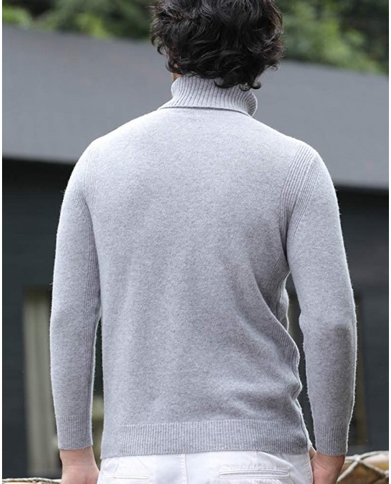 Zhili Men's Turtle Crowl Neck Basic Pullover Winter Wool Sweater at Men’s Clothing store