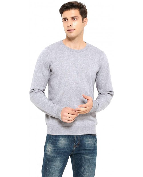 ZLUXURQ Men's Crewneck Long Sleeve Pullover Sweater Soft Thermal Knitted Sweater at Men’s Clothing store