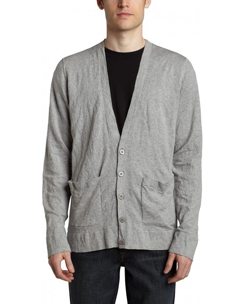 7 For All Mankind Men's Crinkled Cotton Cardigan Wild Dove at Men’s Clothing store Cardigan Sweaters