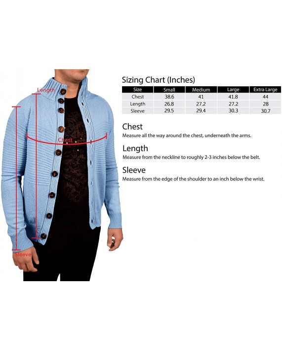 Cashmere Boutique Men's Long Sleeve Button Cardigan in 100% Pure Cashmere. Slim Fit 2 Colors Sizes S M L XL at Men’s Clothing store