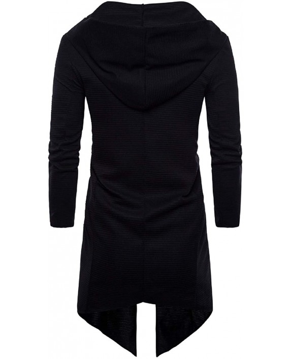 CHARTOU Men's Standard Fit Hooded Long Sleeve Irregular Open Front Cardigan Cape at Men’s Clothing store