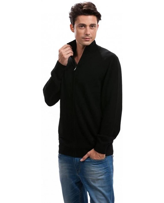 Citizen Cashmere Men Long Sleeve Cardigan Sweater with Zipper - 100% Cashmere at Men’s Clothing store