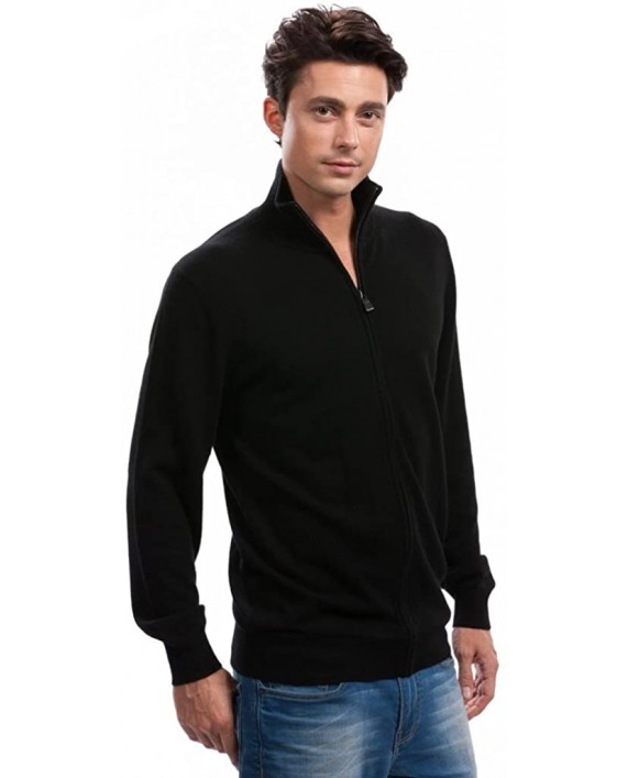 Citizen Cashmere Men Long Sleeve Cardigan Sweater with Zipper - 100% Cashmere at Men’s Clothing store