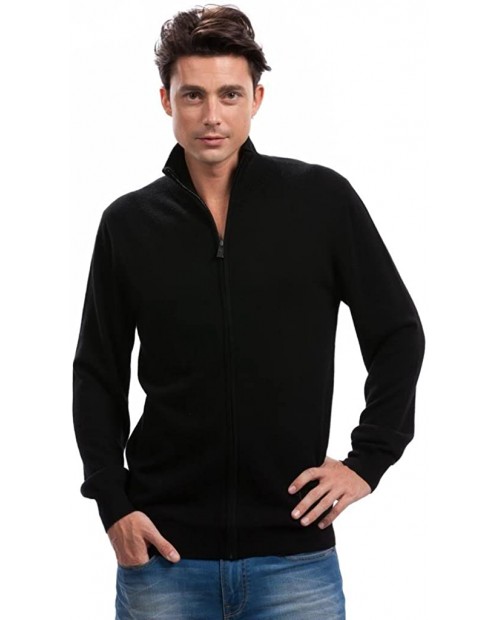 Citizen Cashmere Men Long Sleeve Cardigan Sweater with Zipper - 100% Cashmere at  Men’s Clothing store