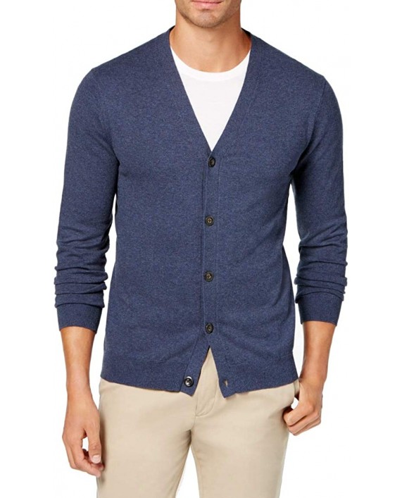 Club Room Mens Ribbed Trim Long Sleeves Cardigan Sweater at Men’s Clothing store