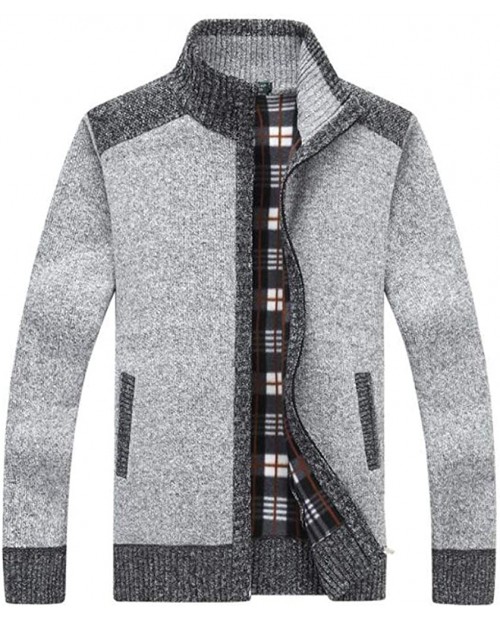 Men's Casual Slim Fit Cardigan Sweaters Full Zip Knitted Sweaters Outwear with Interior Plaid Pattern at  Men’s Clothing store