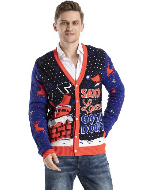 OFF THE RACK Men's Ugly Christmas Sweater Funny Fluffy Xmas Sweater Top