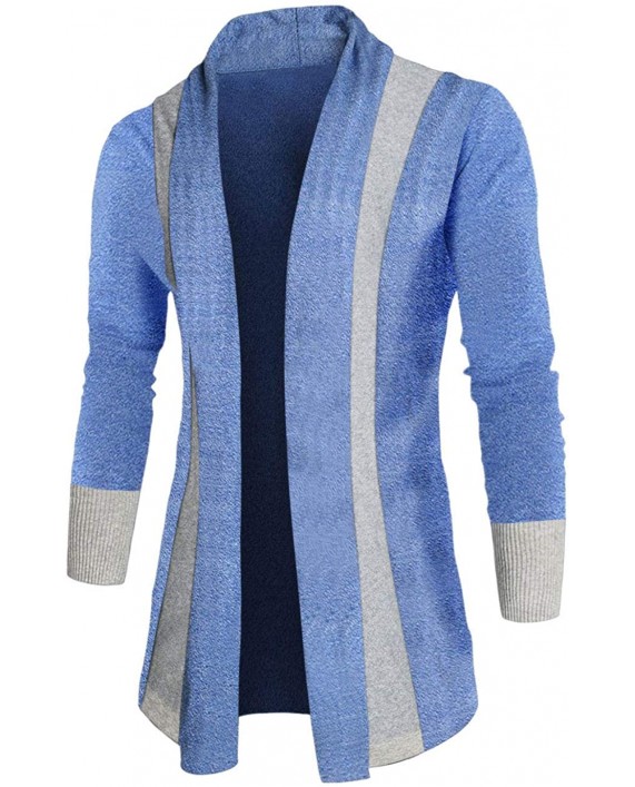 uxcell Men Shawl Collar Contrast Color Knit Cardigan at Men’s Clothing store