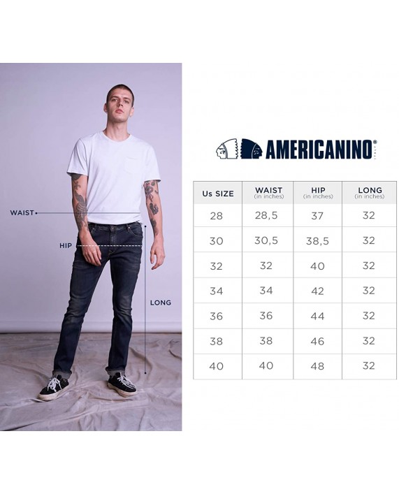 AMERICANINO Men's Skinny Slim Fit Jean at Men’s Clothing store
