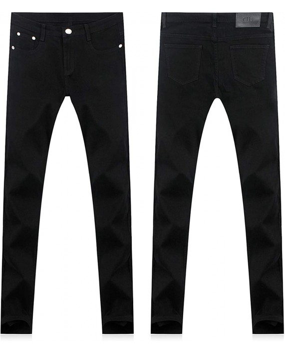Demon&Hunter Men's Black Skinny Fit Stretch Jeans S8L20 at Men’s Clothing store