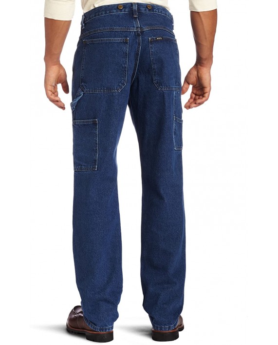 Key Industries Men's Relaxed fit Enzyme Washed Indigo Denim Logger Dungaree at Men’s Clothing store Jeans