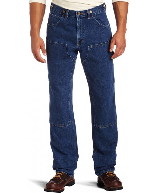 Key Industries Men's Relaxed fit Enzyme Washed Indigo Denim Logger Dungaree at  Men’s Clothing store Jeans