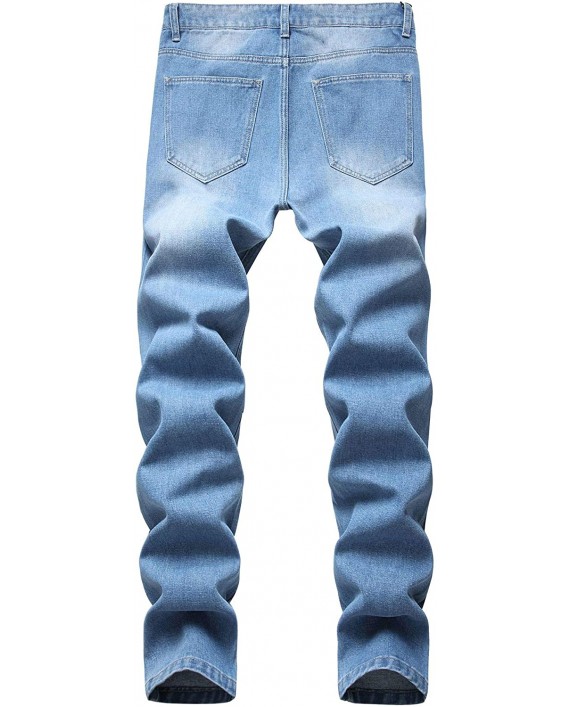 LONGBIDA Men's 5 Pocket Slim fit Straight Athletic Jeans at Men’s Clothing store