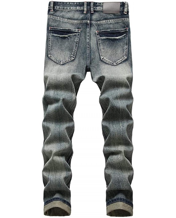 Men's Casual Fashion Stylish Straight Slim Fit Denim Jeans Pants at Men’s Clothing store