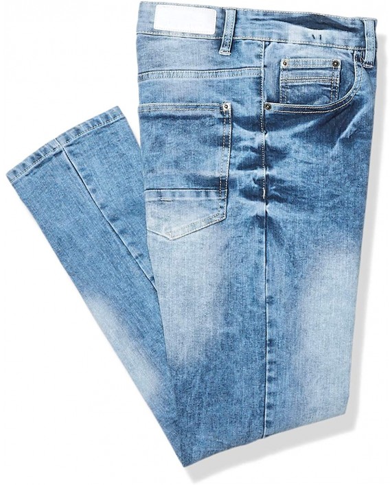WT02 Men's Clean Washed Basic Stretch Denim Pants at Men’s Clothing store