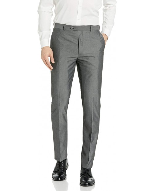 Adolfo Men's Micro Tech Slim Fit Flat Front Suit Pant at  Men’s Clothing store