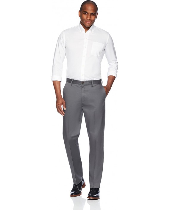 Brand - Buttoned Down Men's Relaxed Fit Flat Front Non-Iron Dress Chino Pant Dark Grey 35W x 30L