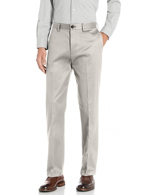  Brand - Buttoned Down Men's Relaxed Fit Flat Front Non-Iron Dress Chino Pant Heather Light Grey 35W x 34L