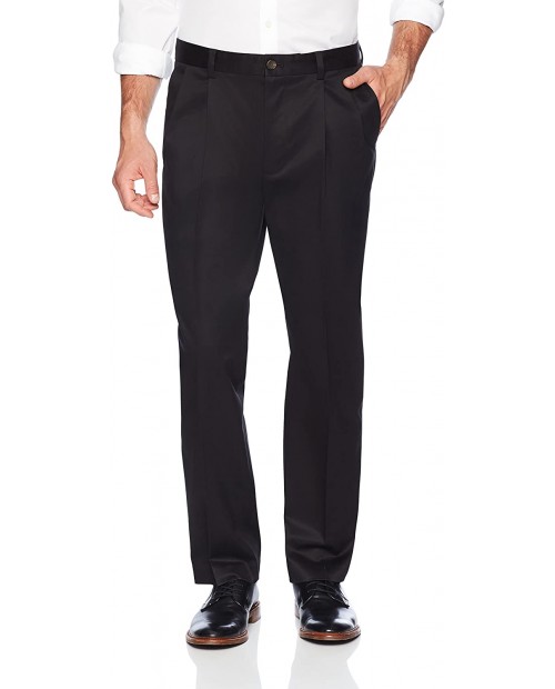  Brand - Buttoned Down Men's Relaxed Fit Pleated Non-Iron Dress Chino Pant Black 33W x 29L