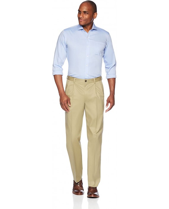 Brand - Buttoned Down Men's Relaxed Fit Pleated Non-Iron Dress Chino Pant Wheat 36W x 28L