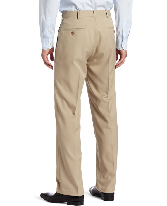 Haggar Men's Flex Gab Plain-Front Expandable-Waistband Dress Pant at Men’s Clothing store Dress Pants Expandable Waist